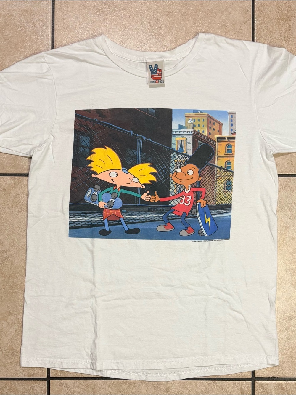Vintage Hey Arnold! Graphic Tee - White Medium T Shirt